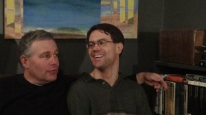 Geoffrey and Mika in their library.